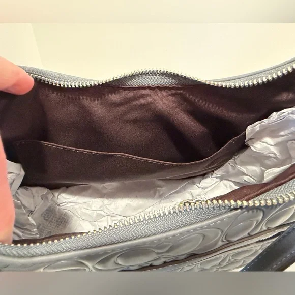 NWT Coach Teri Hobo Bag In Grey Signature Leather - Picture 11 of 16